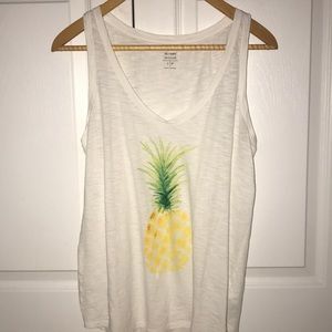 White Old Navy Tank Top with Pineapple